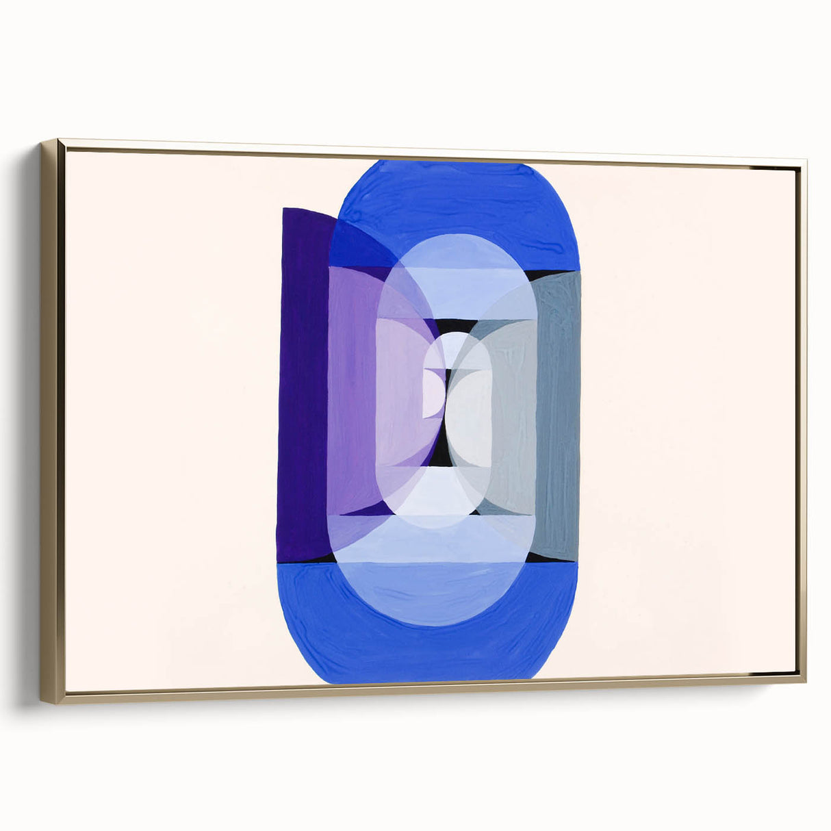 Modern Wall Art of Geometric Blue and Violet Design - Abstract Decor
