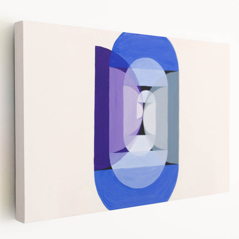 Modern Wall Art of Geometric Blue and Violet Design - Abstract Decor