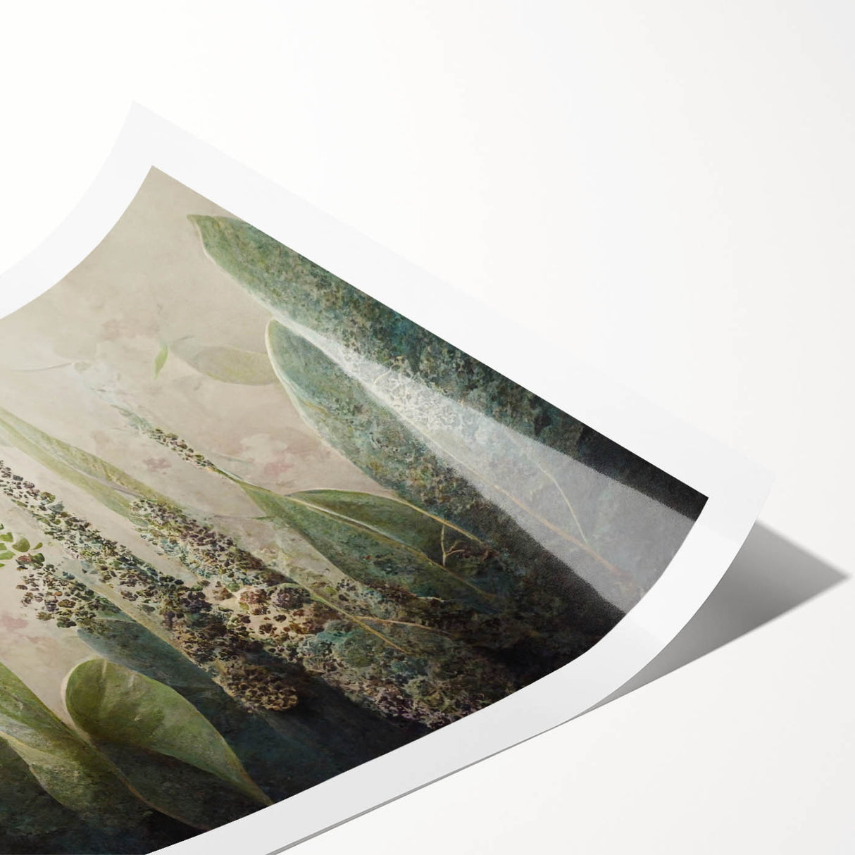 Abstract floral wall art print showcasing vibrant colors and intricate designs, rolled and ready for framing, ideal for modern home decor or art collections.