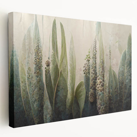 Abstract floral wall art on a stretched canvas, showcasing vibrant colors and intricate designs, ideal for modern home decor. The side view highlights its gallery-ready finish and premium quality.