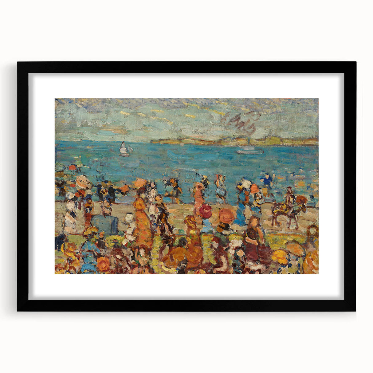 Modern Wall Art of Vibrant Beach Scene - Abstract Coastal Design