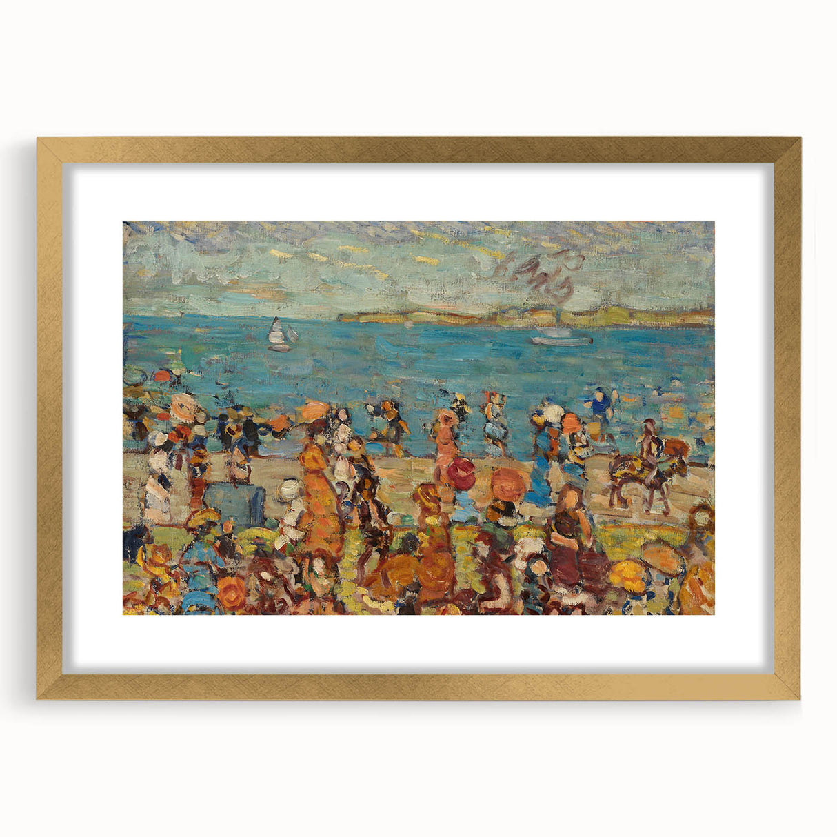 Modern Wall Art of Vibrant Beach Scene - Abstract Coastal Design