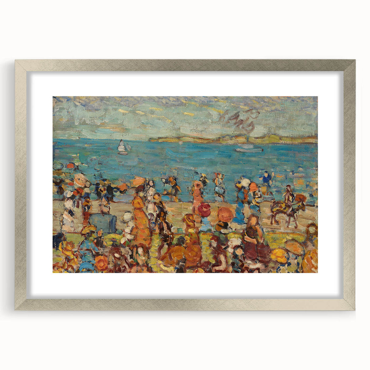 Modern Wall Art of Vibrant Beach Scene - Abstract Coastal Design