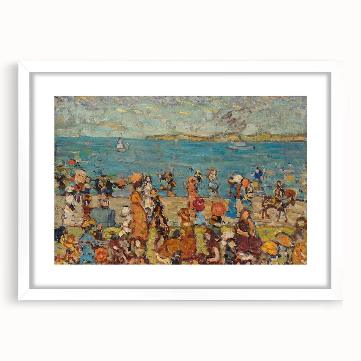 Modern Wall Art of Vibrant Beach Scene - Abstract Coastal Design