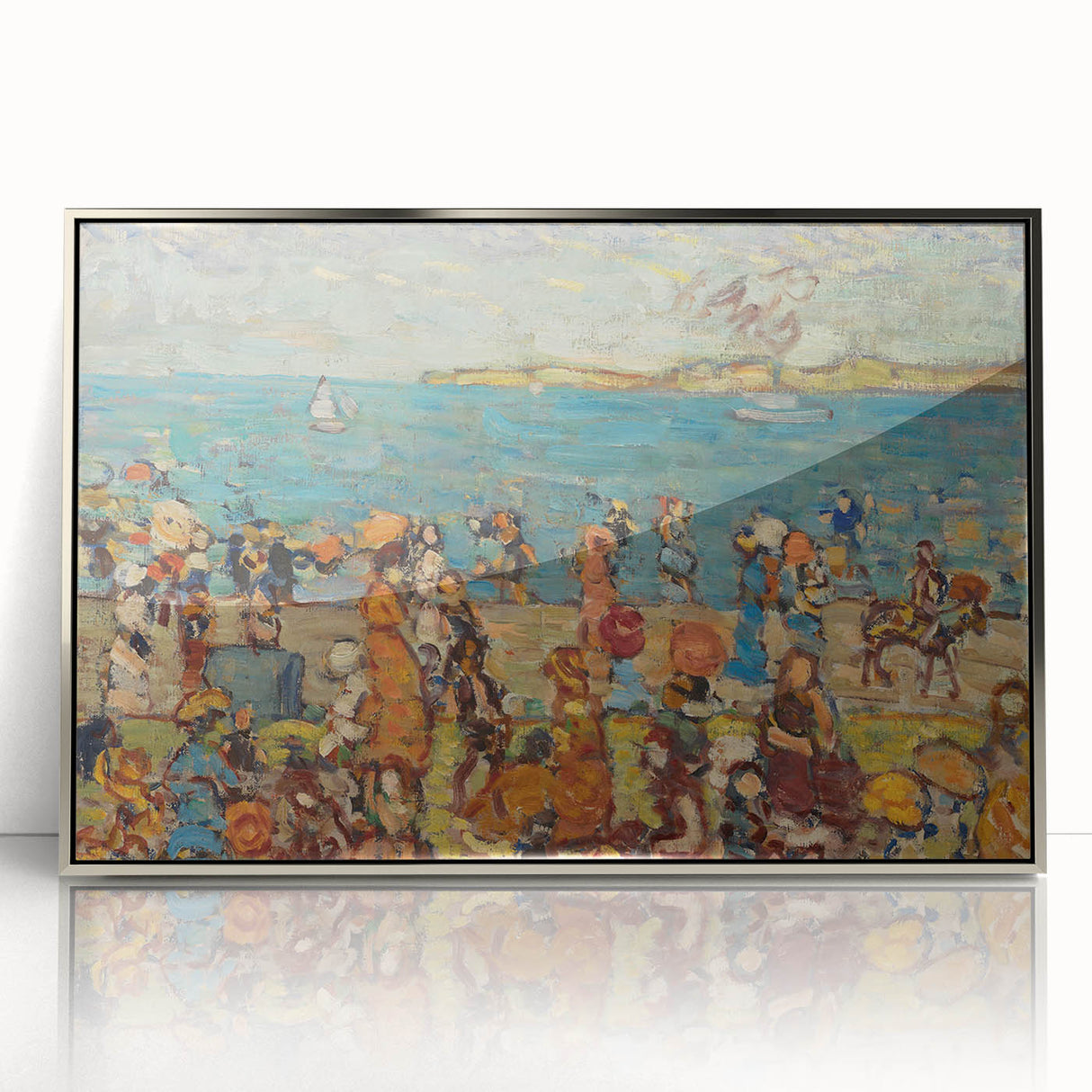 Modern Wall Art of Vibrant Beach Scene - Abstract Coastal Design