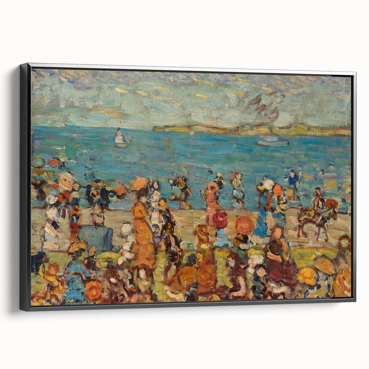 Modern Wall Art of Vibrant Beach Scene - Abstract Coastal Design