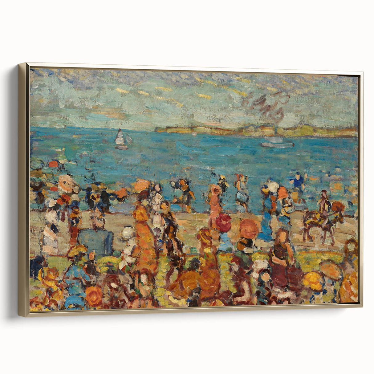 Modern Wall Art of Vibrant Beach Scene - Abstract Coastal Design