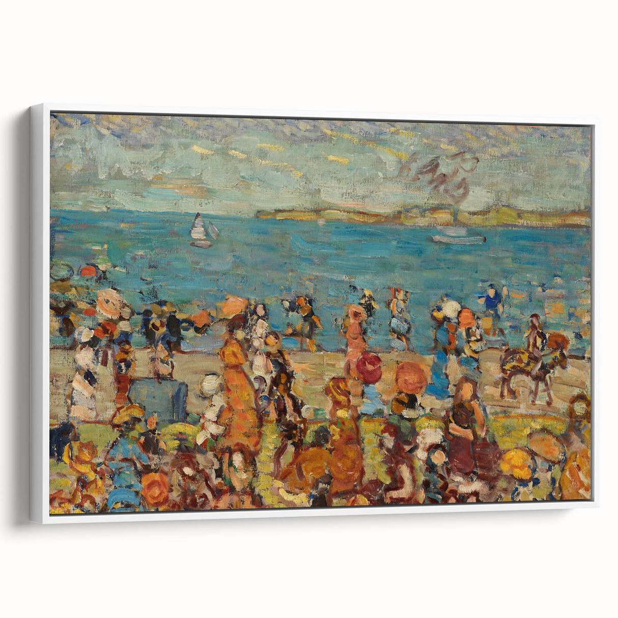 Modern Wall Art of Vibrant Beach Scene - Abstract Coastal Design