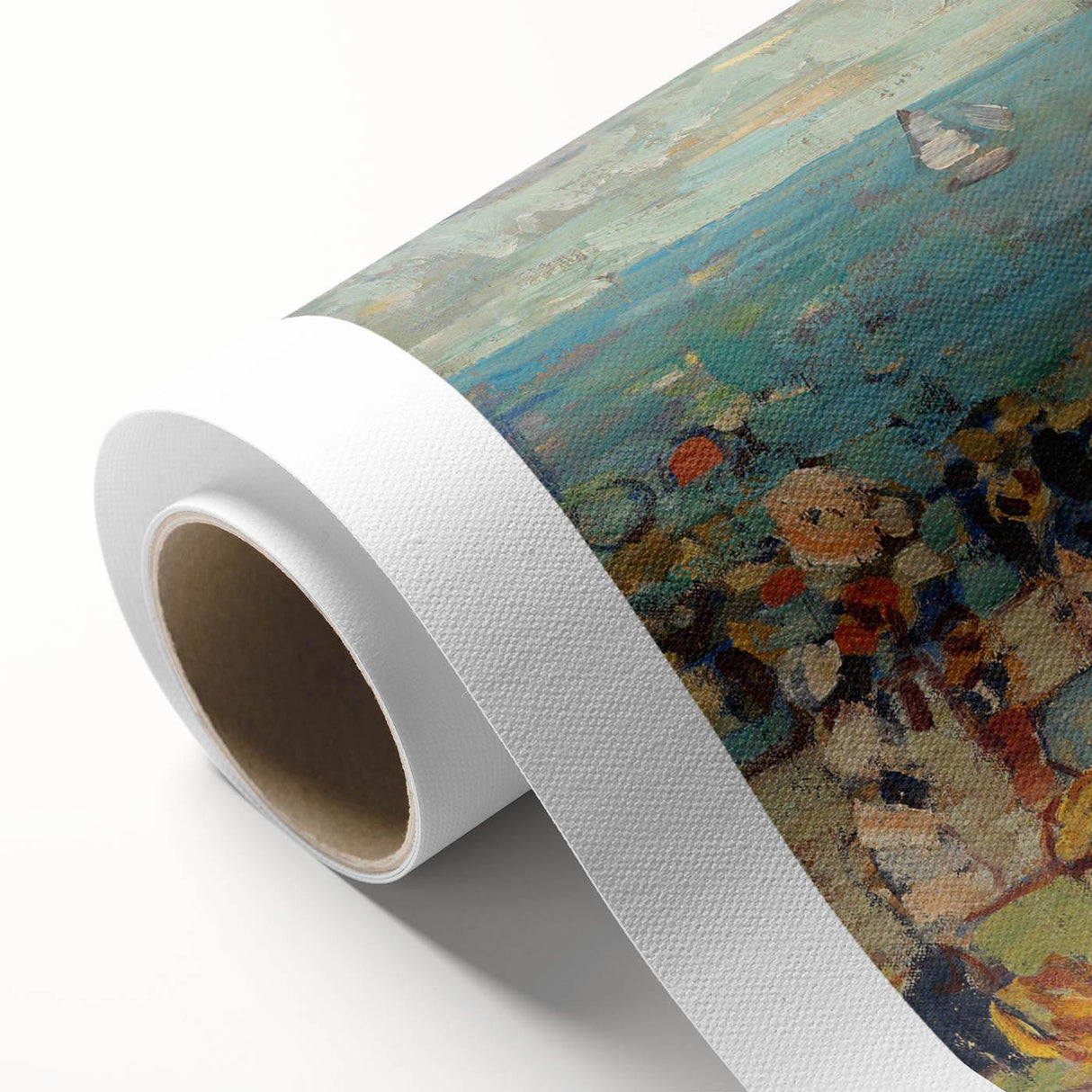 Modern Wall Art of Vibrant Beach Scene - Abstract Coastal Design