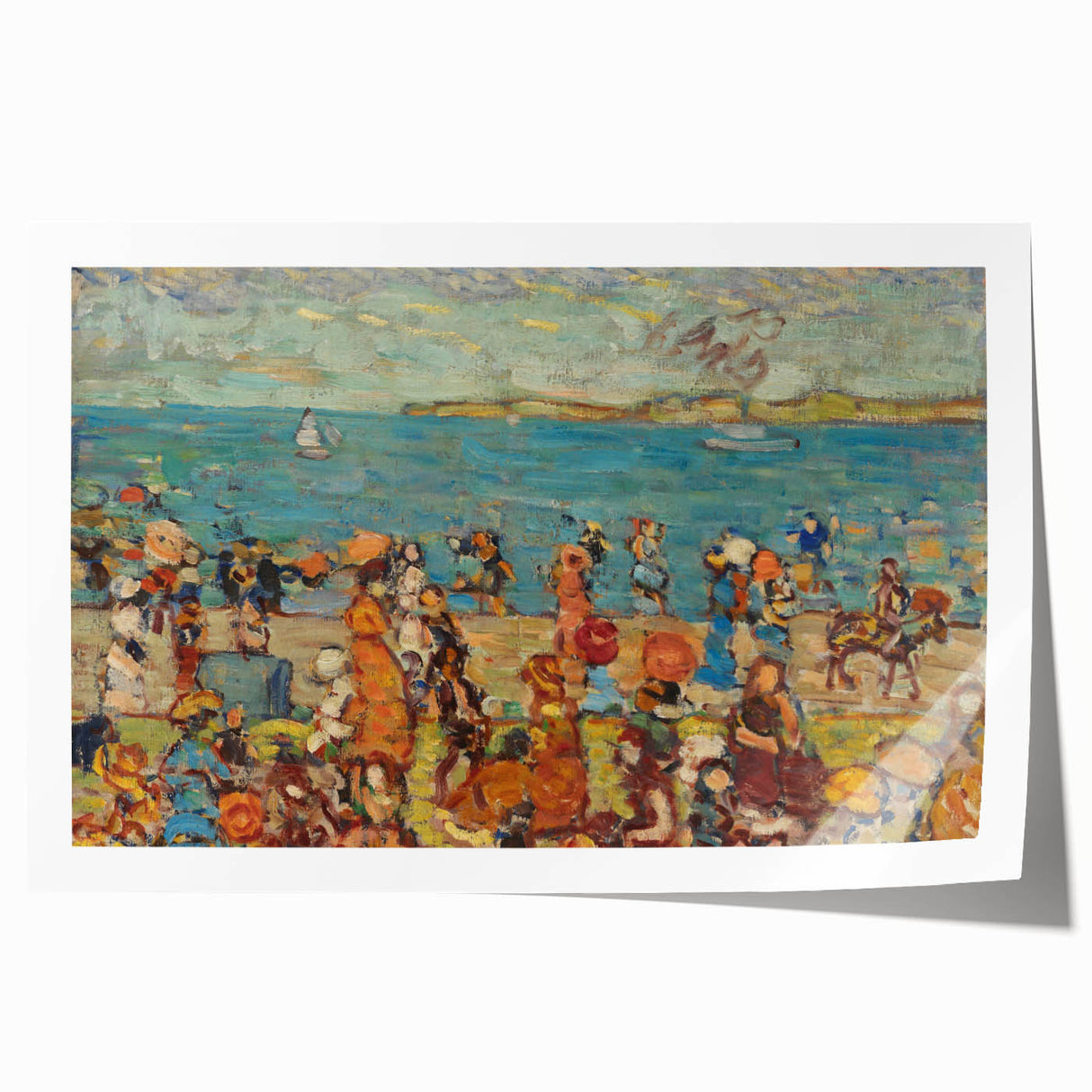 Modern Wall Art of Vibrant Beach Scene - Abstract Coastal Design