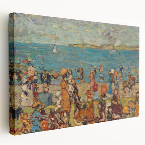 Modern Wall Art of Vibrant Beach Scene - Abstract Coastal Design