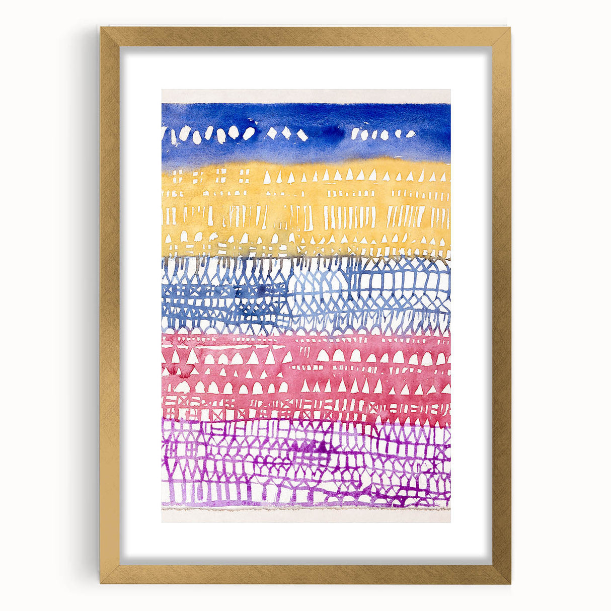 Modern Wall Art - Abstract Old City in Vibrant Geometric Patterns