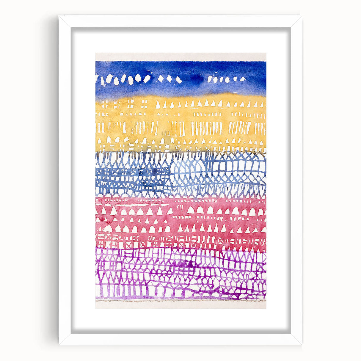 Modern Wall Art - Abstract Old City in Vibrant Geometric Patterns