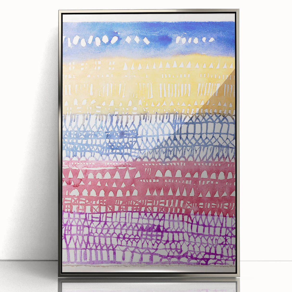 Modern Wall Art - Abstract Old City in Vibrant Geometric Patterns