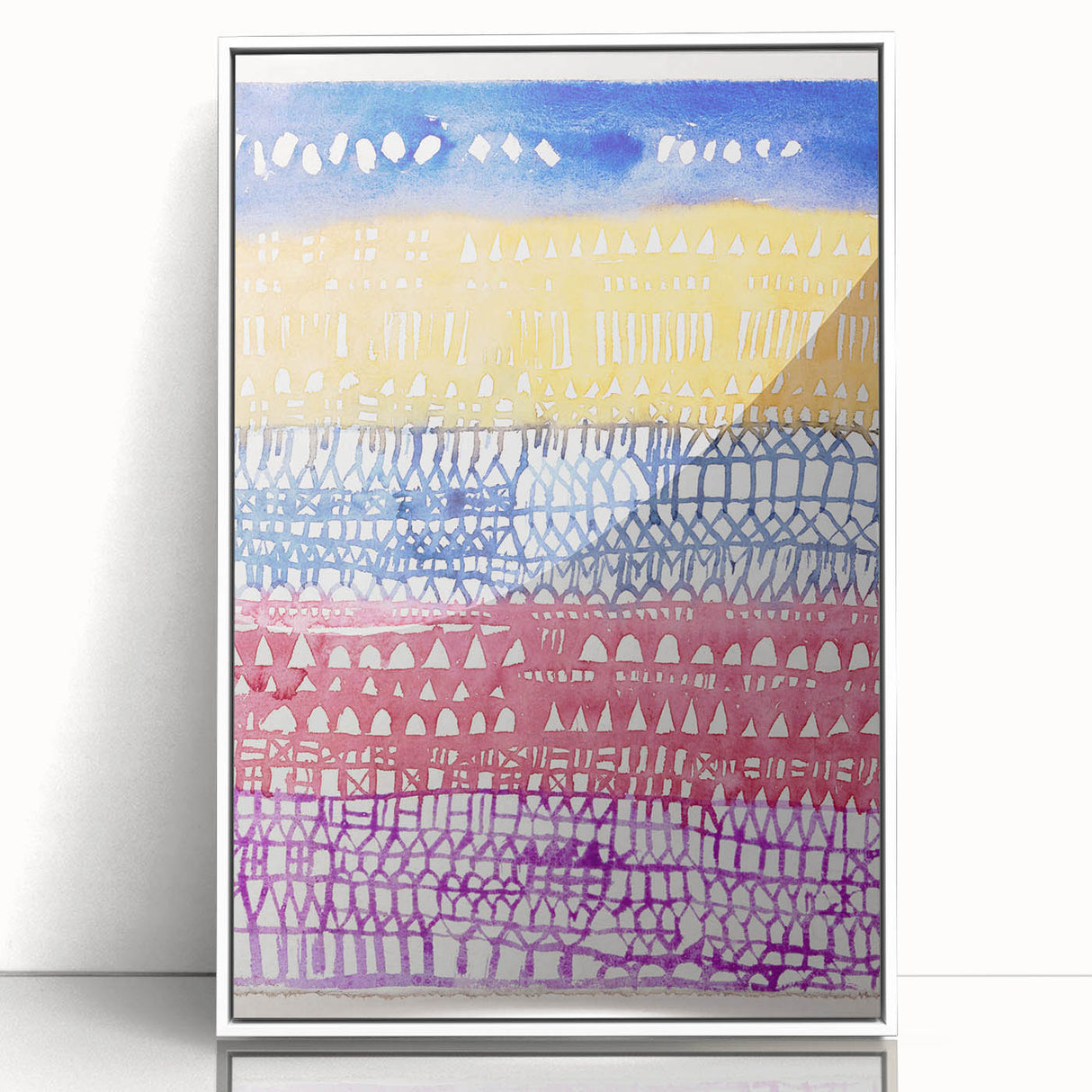 Modern Wall Art - Abstract Old City in Vibrant Geometric Patterns