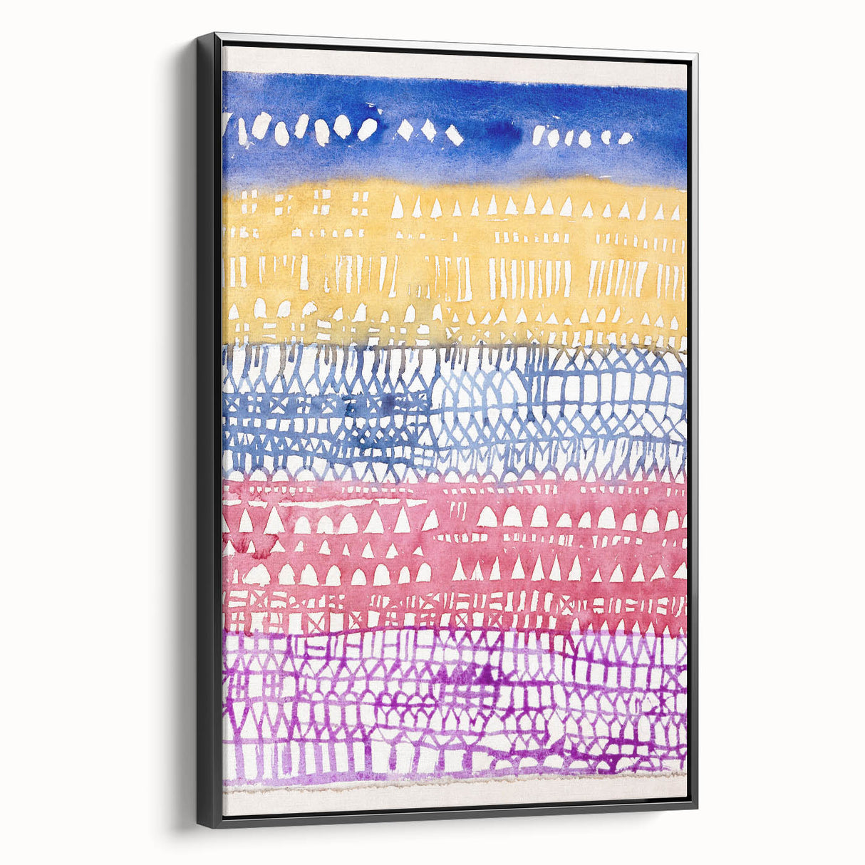 Modern Wall Art - Abstract Old City in Vibrant Geometric Patterns