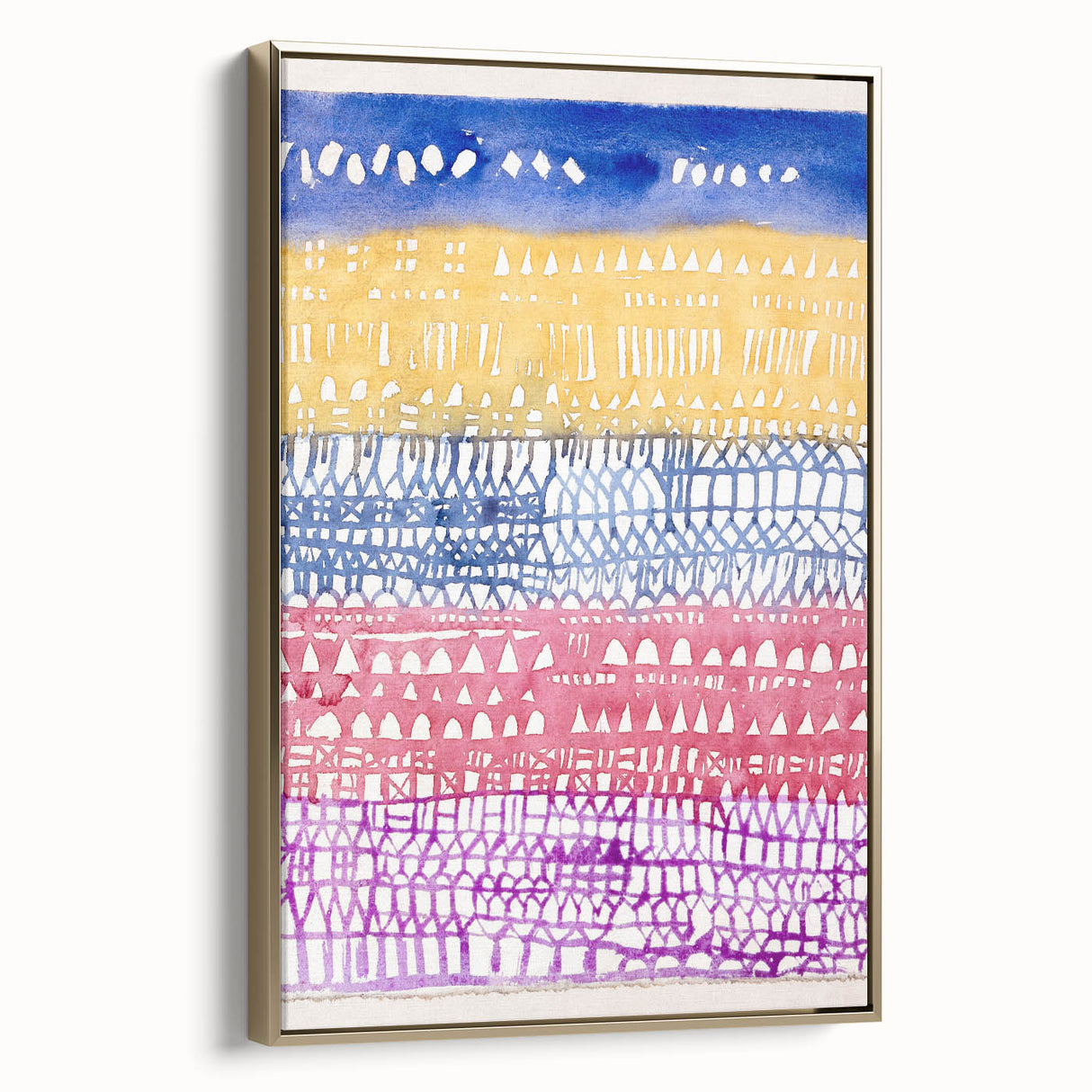 Modern Wall Art - Abstract Old City in Vibrant Geometric Patterns