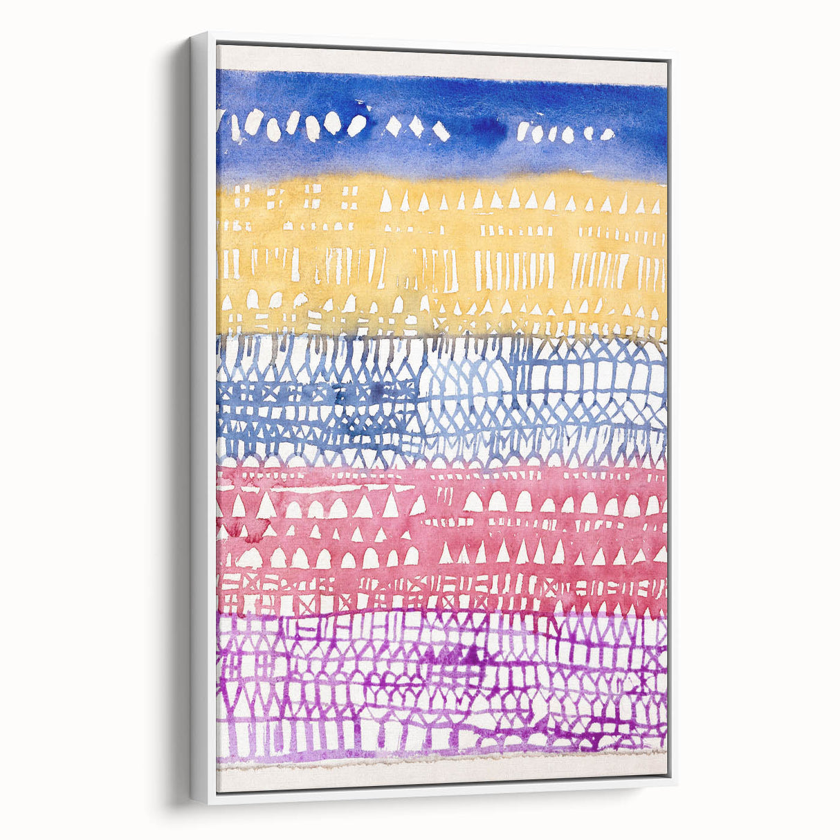 Modern Wall Art - Abstract Old City in Vibrant Geometric Patterns