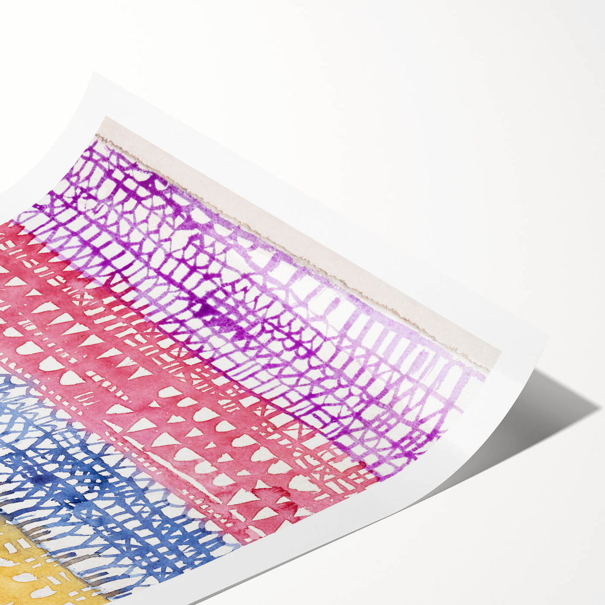 Modern Wall Art - Abstract Old City in Vibrant Geometric Patterns