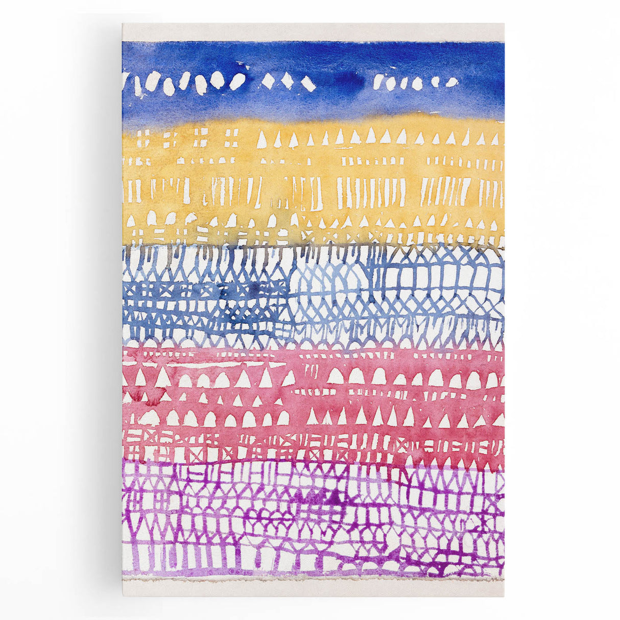 Modern Wall Art - Abstract Old City in Vibrant Geometric Patterns