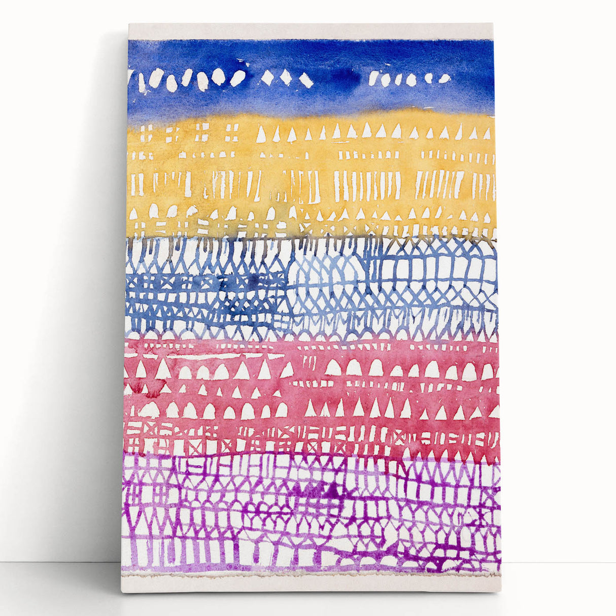 Modern Wall Art - Abstract Old City in Vibrant Geometric Patterns