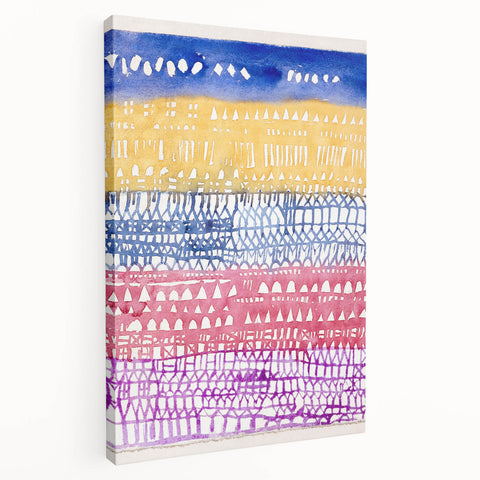 Modern Wall Art - Abstract Old City in Vibrant Geometric Patterns