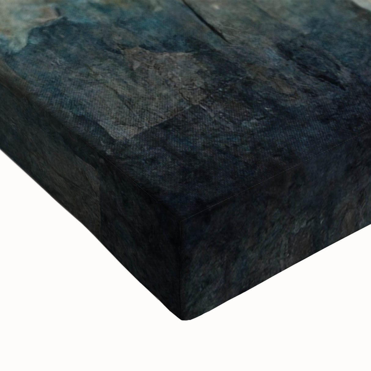 Close-up of vibrant abstract florals wall art on stretched canvas, showcasing intricate details and rich colors, ideal for modern home decor.