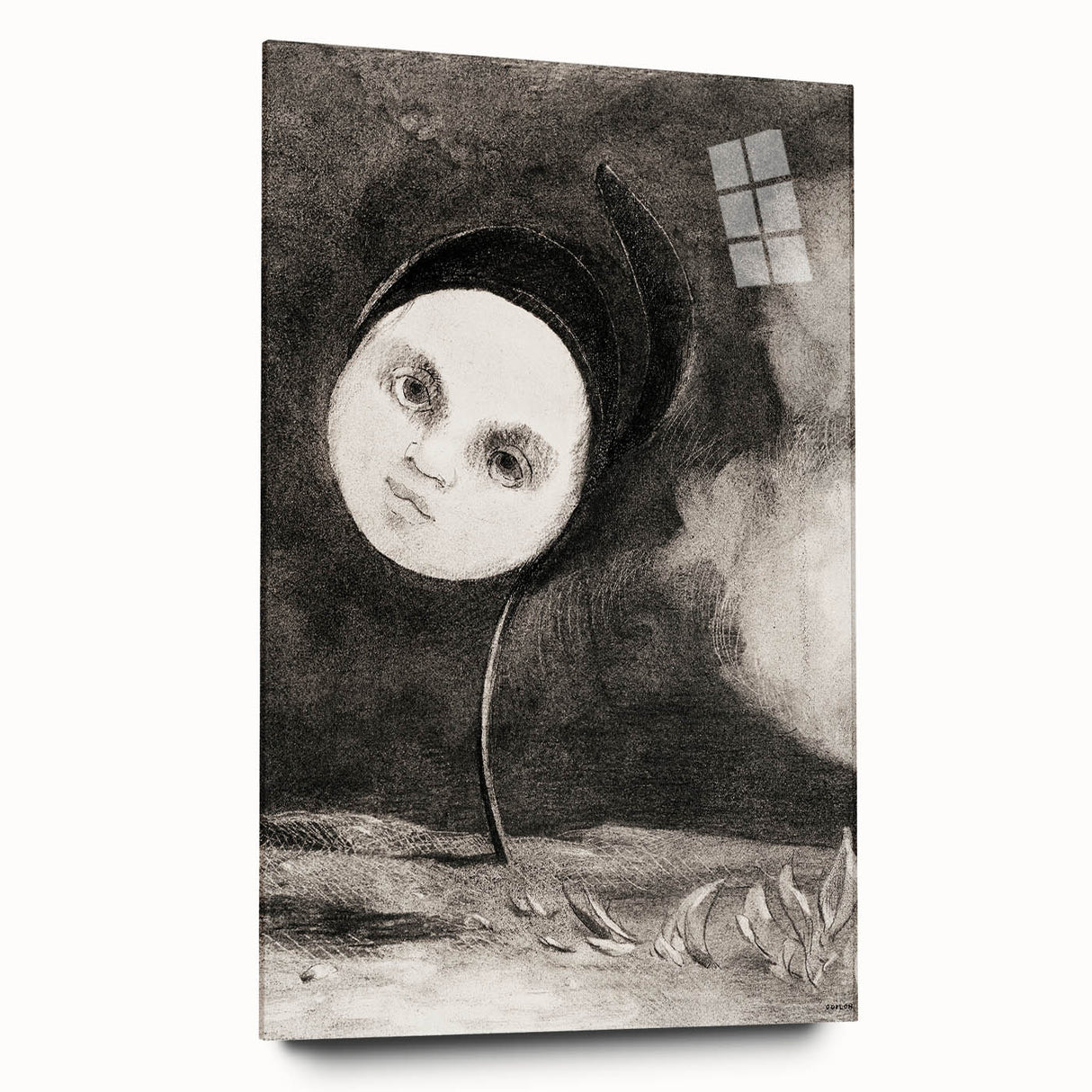 Modern Wall Art - Strange Flower Abstract Portrait in Monochromatic Style