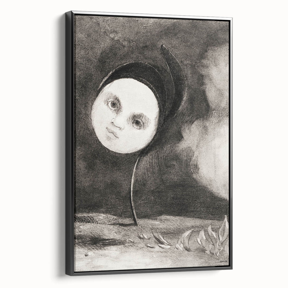 Modern Wall Art - Strange Flower Abstract Portrait in Monochromatic Style
