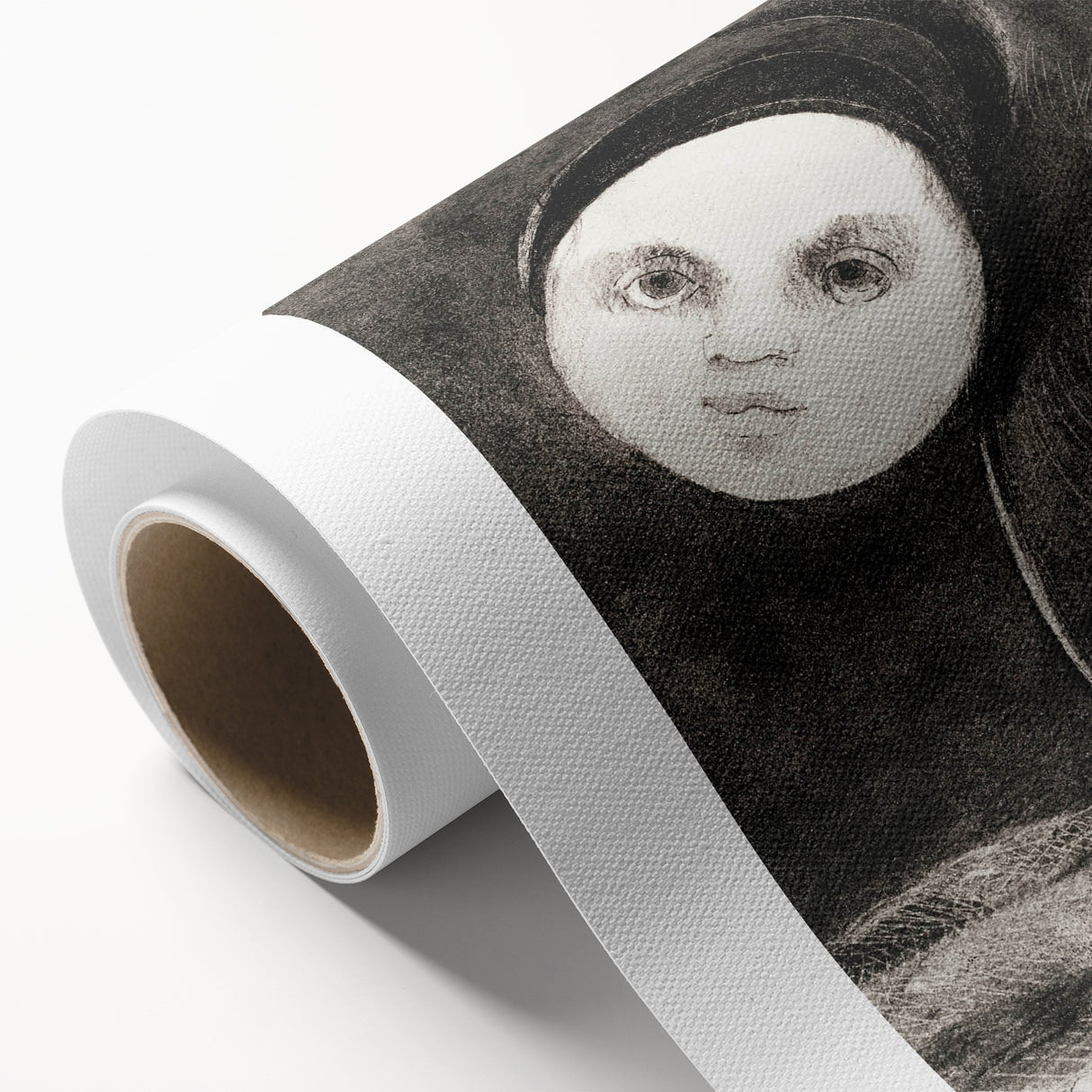 Modern Wall Art - Strange Flower Abstract Portrait in Monochromatic Style