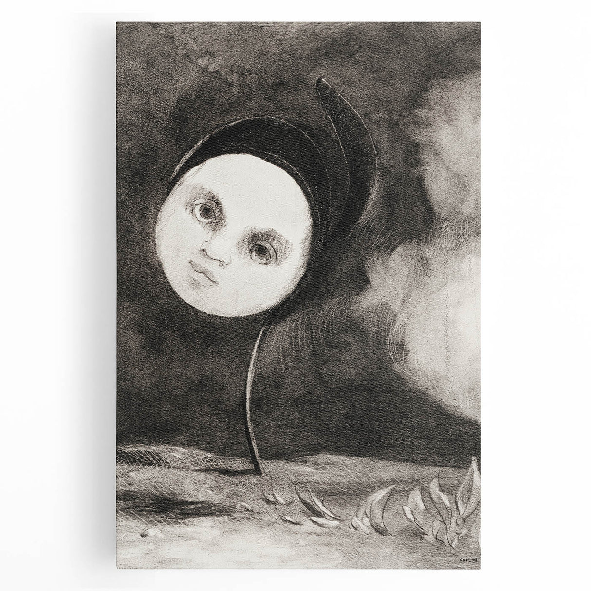 Modern Wall Art - Strange Flower Abstract Portrait in Monochromatic Style