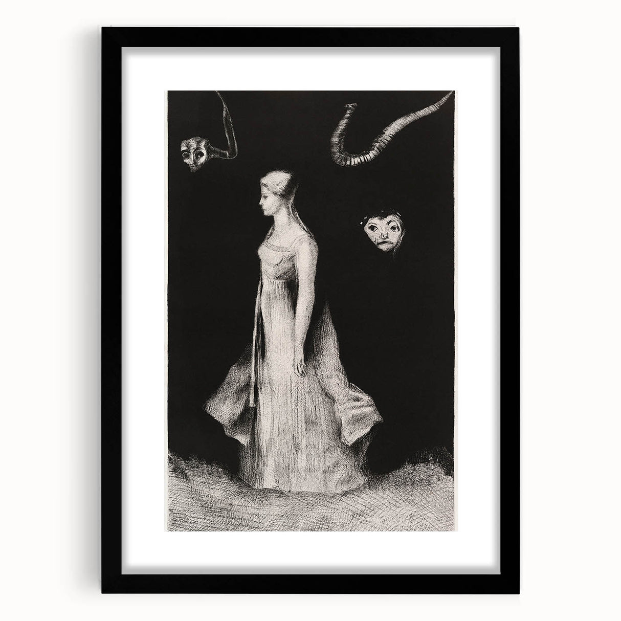 Modern Wall Art - Haunting Abstract Monochrome by Odilon Redon