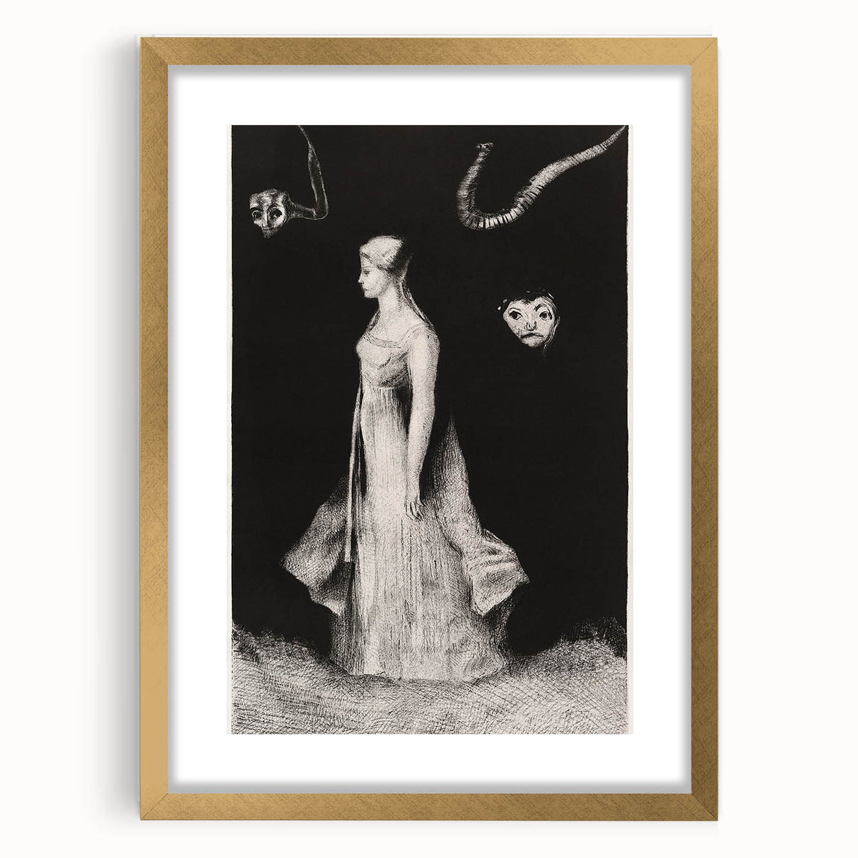 Modern Wall Art - Haunting Abstract Monochrome by Odilon Redon