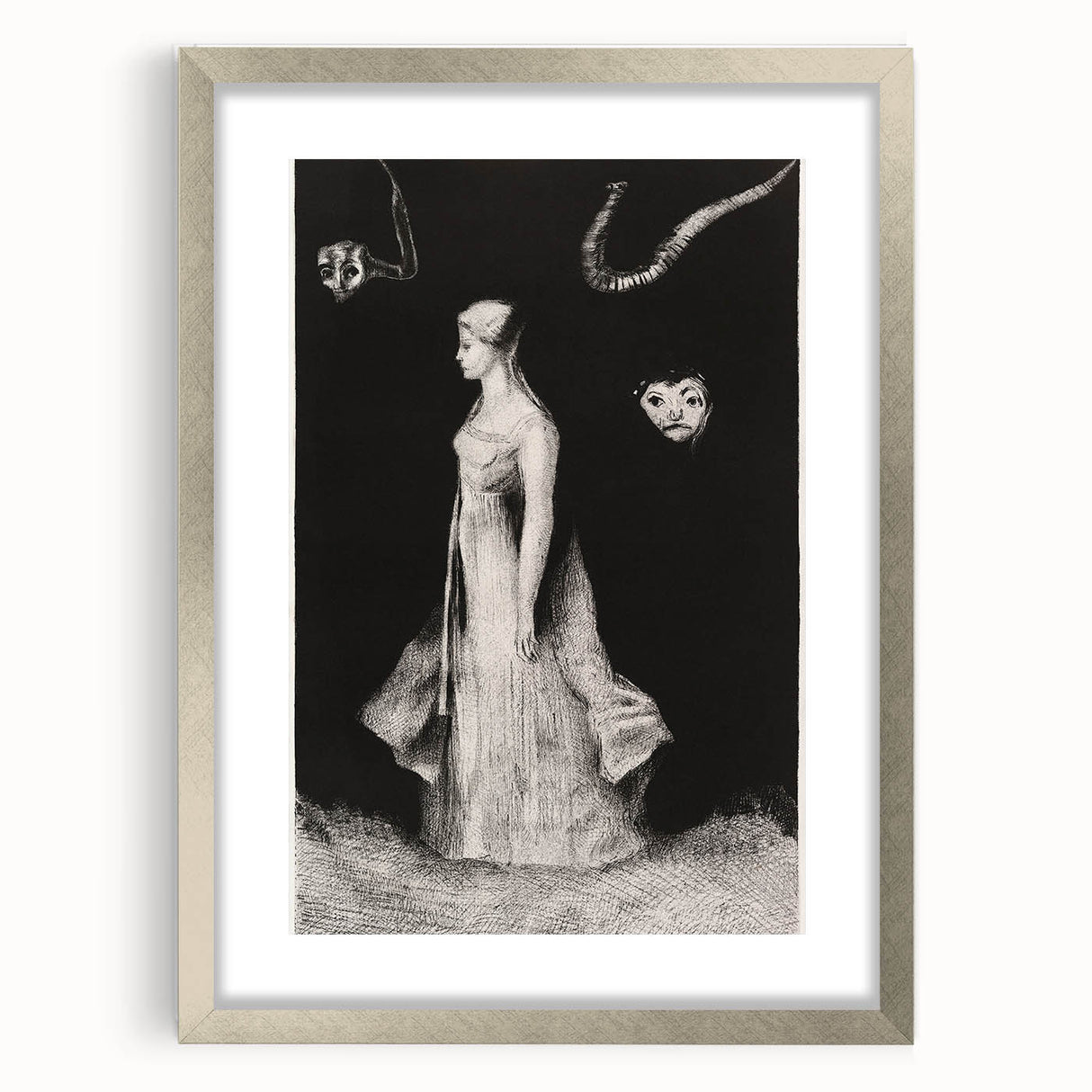 Modern Wall Art - Haunting Abstract Monochrome by Odilon Redon