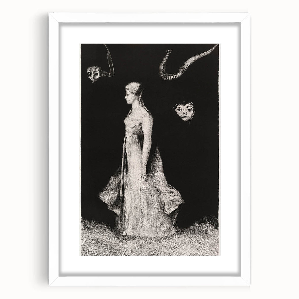 Modern Wall Art - Haunting Abstract Monochrome by Odilon Redon