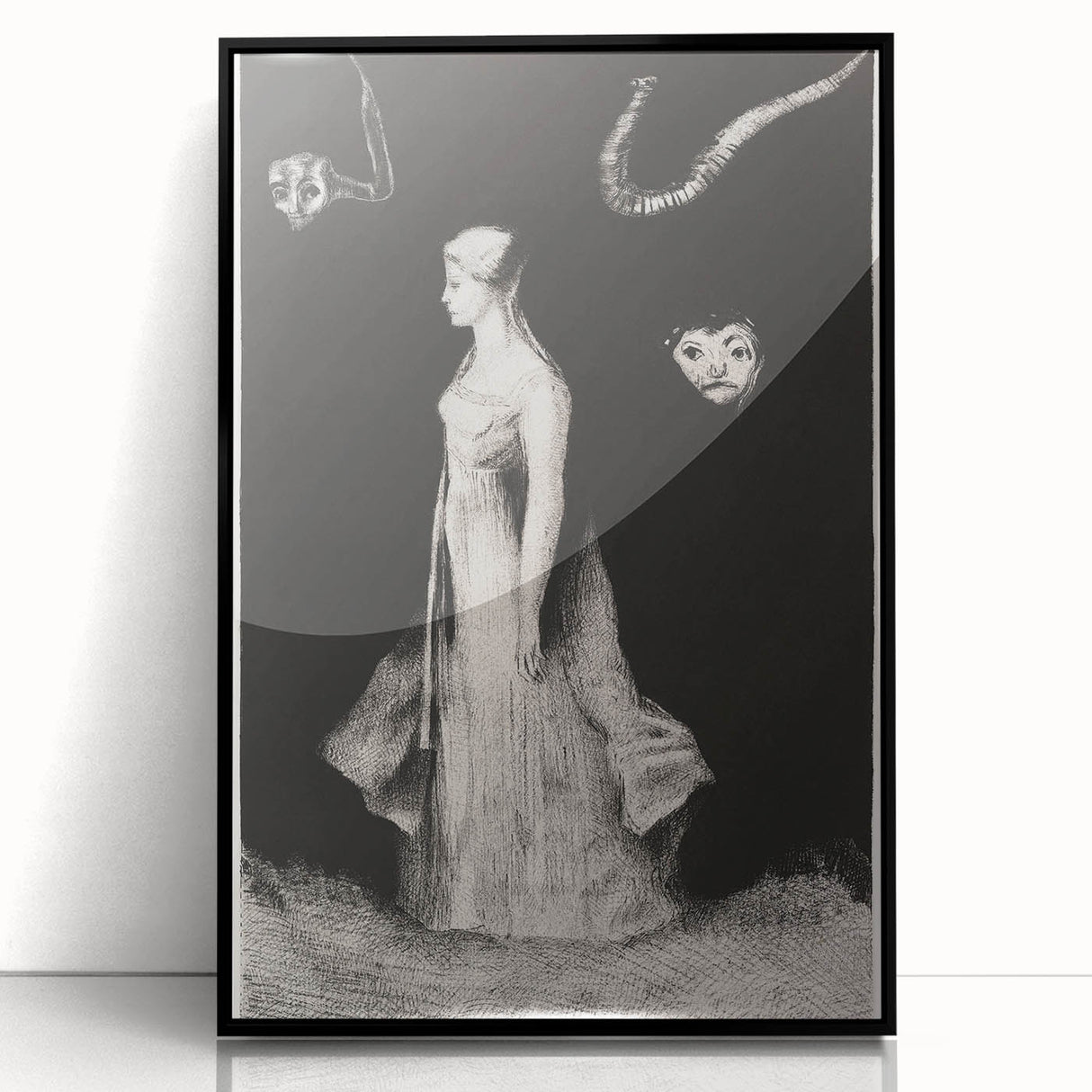 Modern Wall Art - Haunting Abstract Monochrome by Odilon Redon