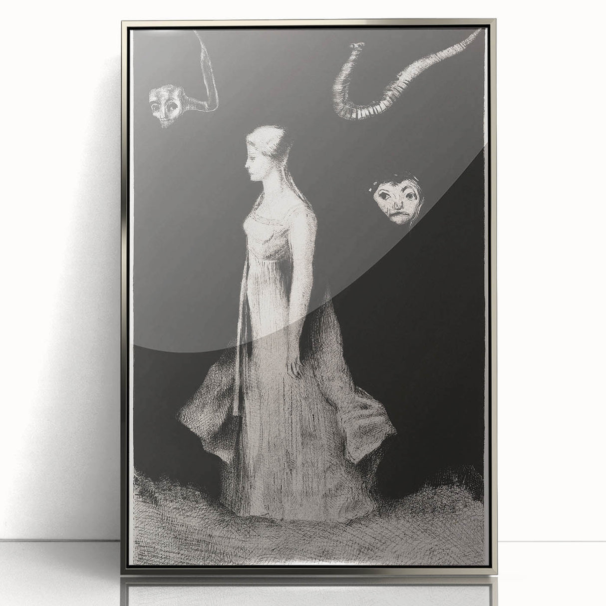 Modern Wall Art - Haunting Abstract Monochrome by Odilon Redon