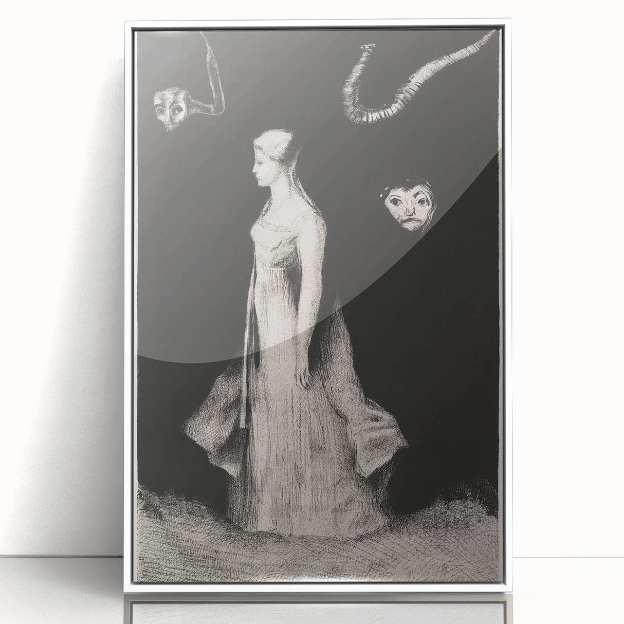 Modern Wall Art - Haunting Abstract Monochrome by Odilon Redon