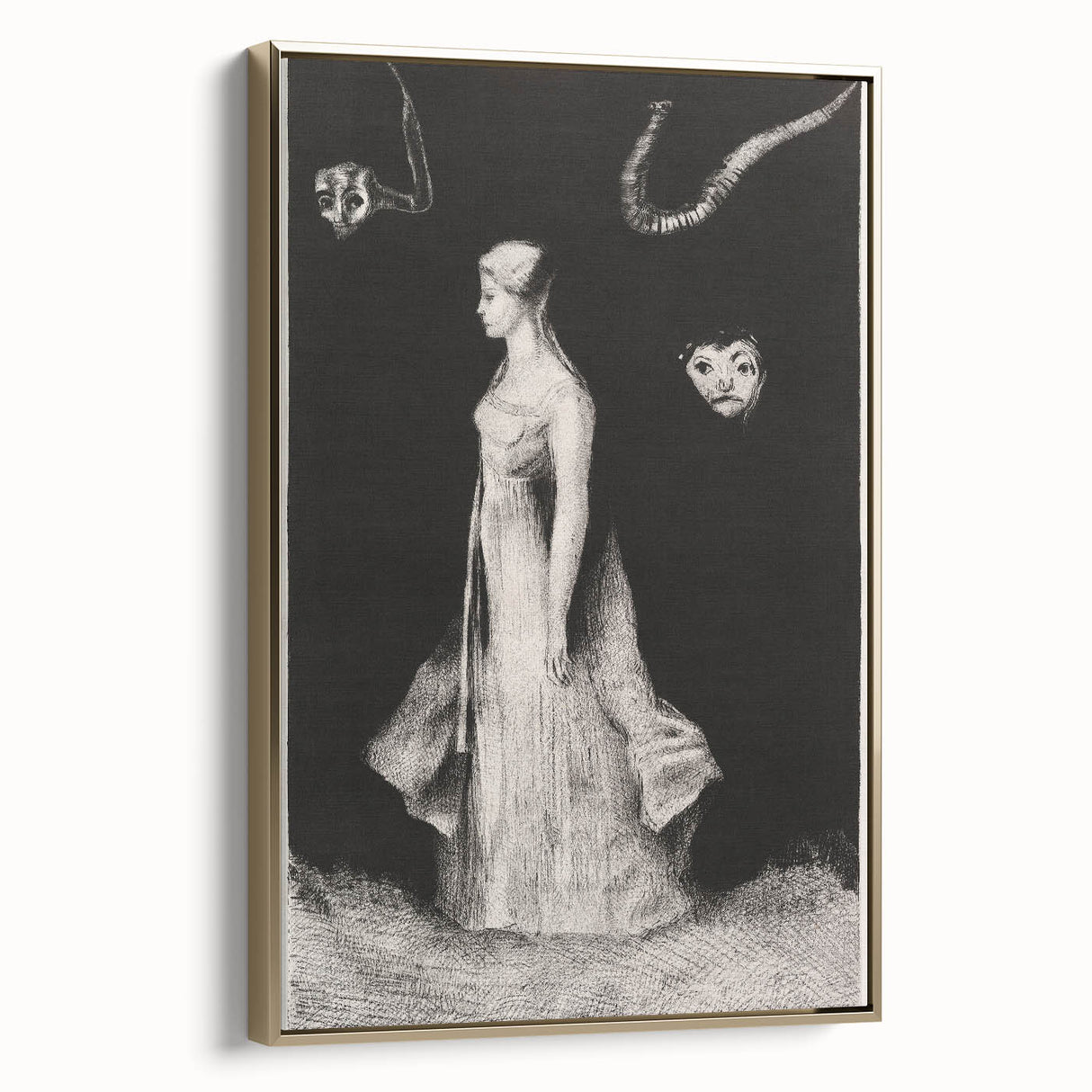 Modern Wall Art - Haunting Abstract Monochrome by Odilon Redon
