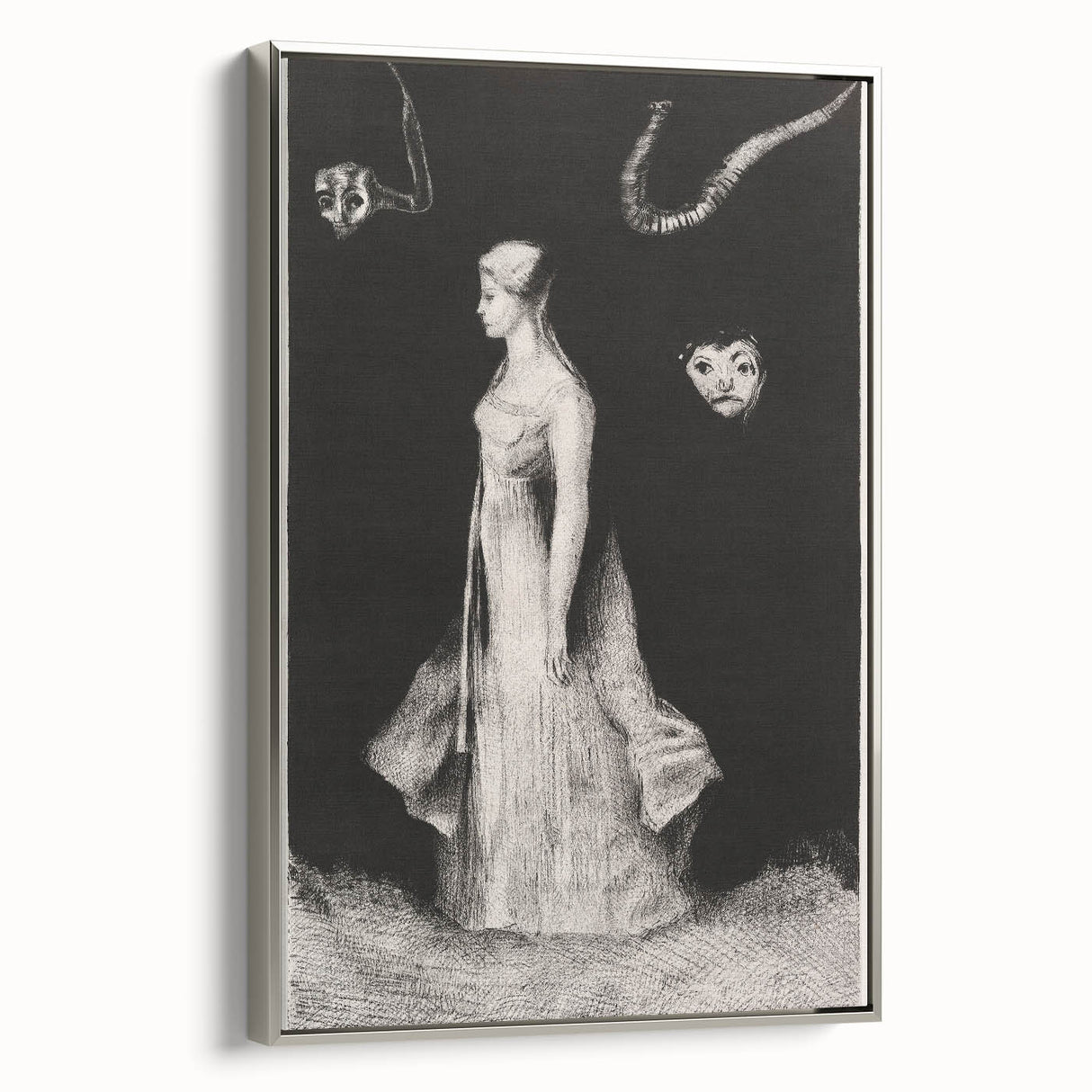 Modern Wall Art - Haunting Abstract Monochrome by Odilon Redon