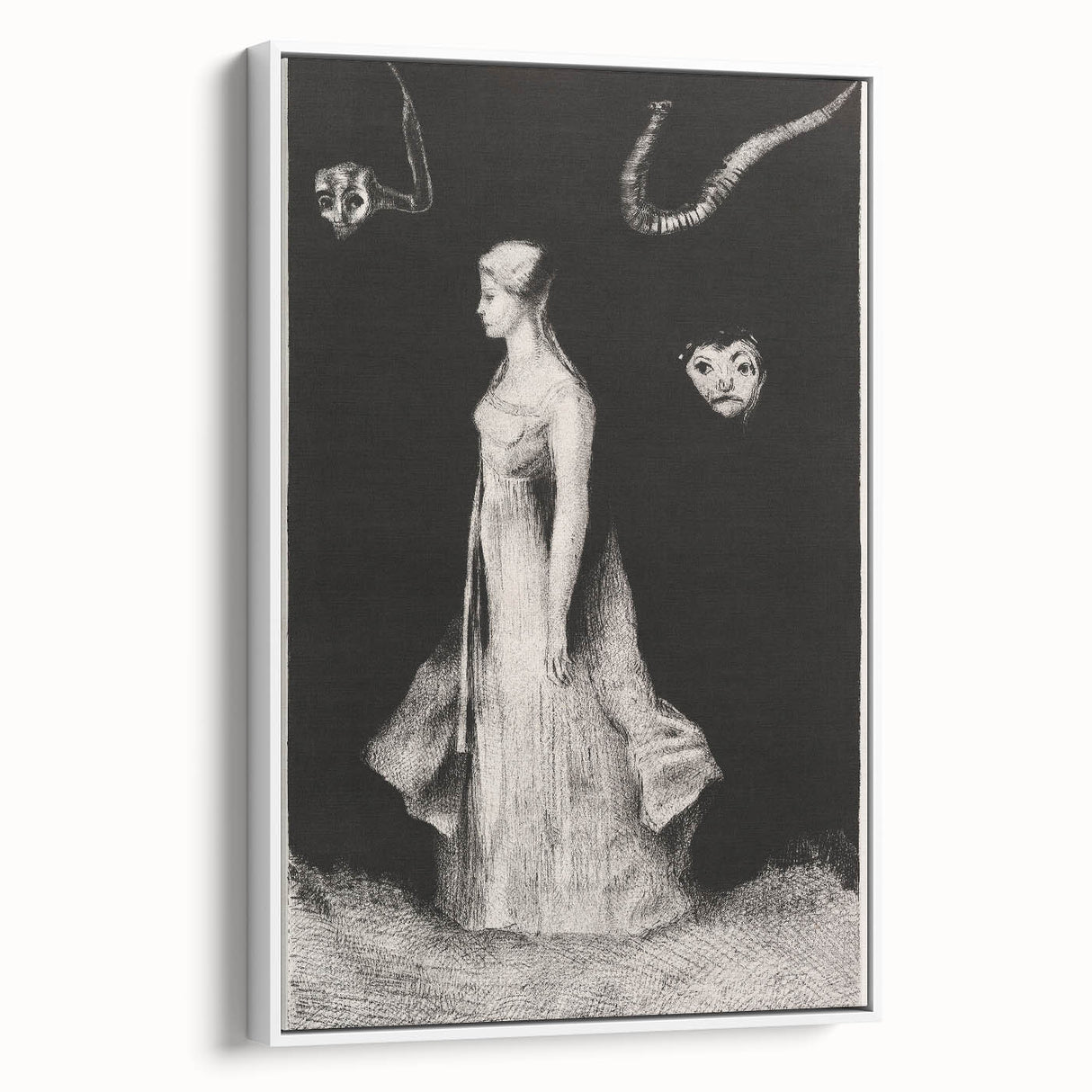 Modern Wall Art - Haunting Abstract Monochrome by Odilon Redon