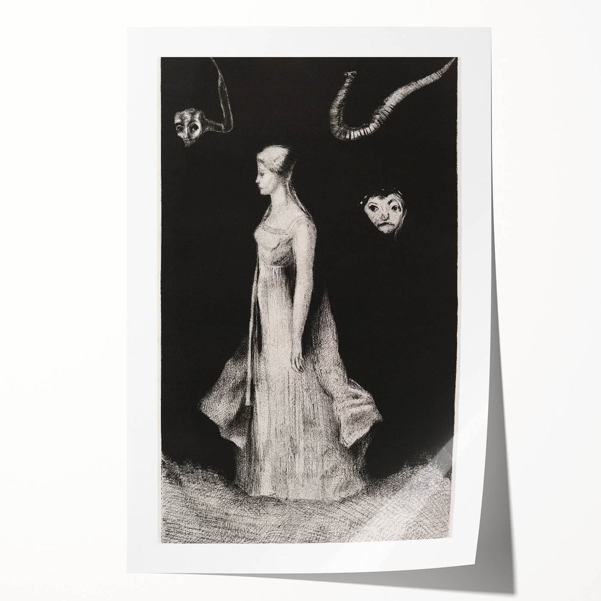 Modern Wall Art - Haunting Abstract Monochrome by Odilon Redon