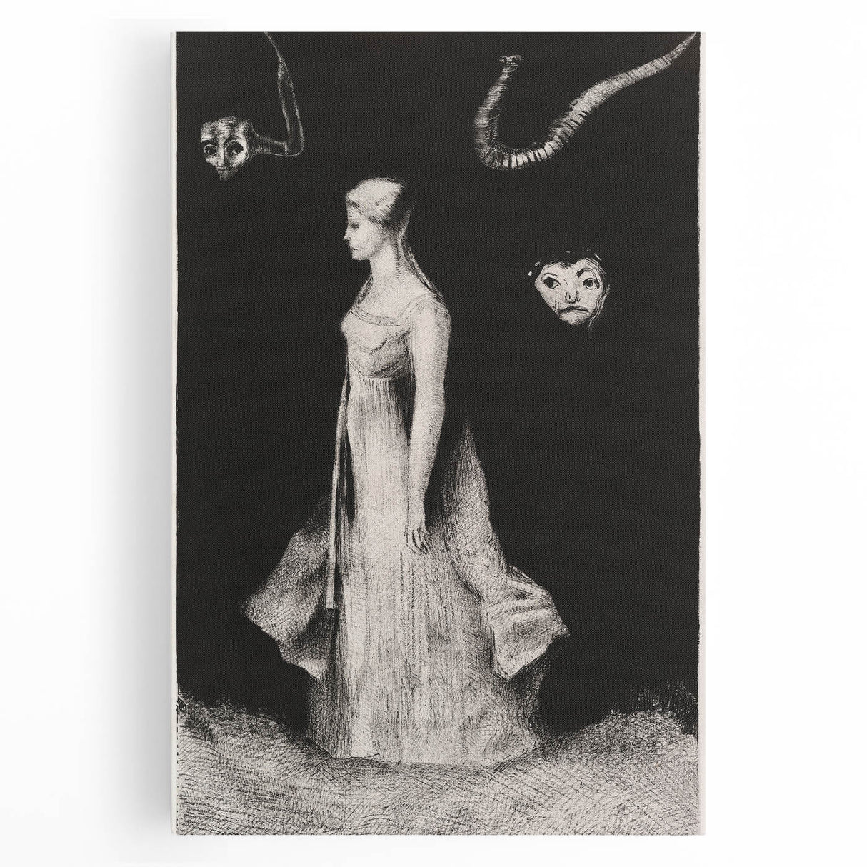 Modern Wall Art - Haunting Abstract Monochrome by Odilon Redon