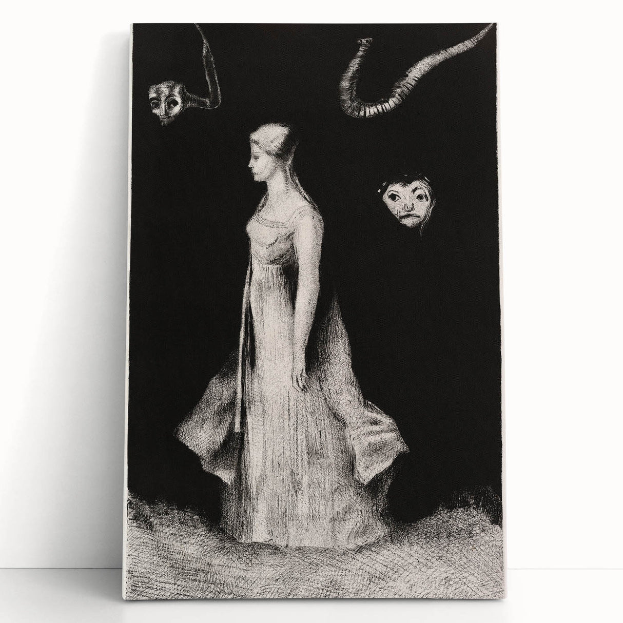 Modern Wall Art - Haunting Abstract Monochrome by Odilon Redon