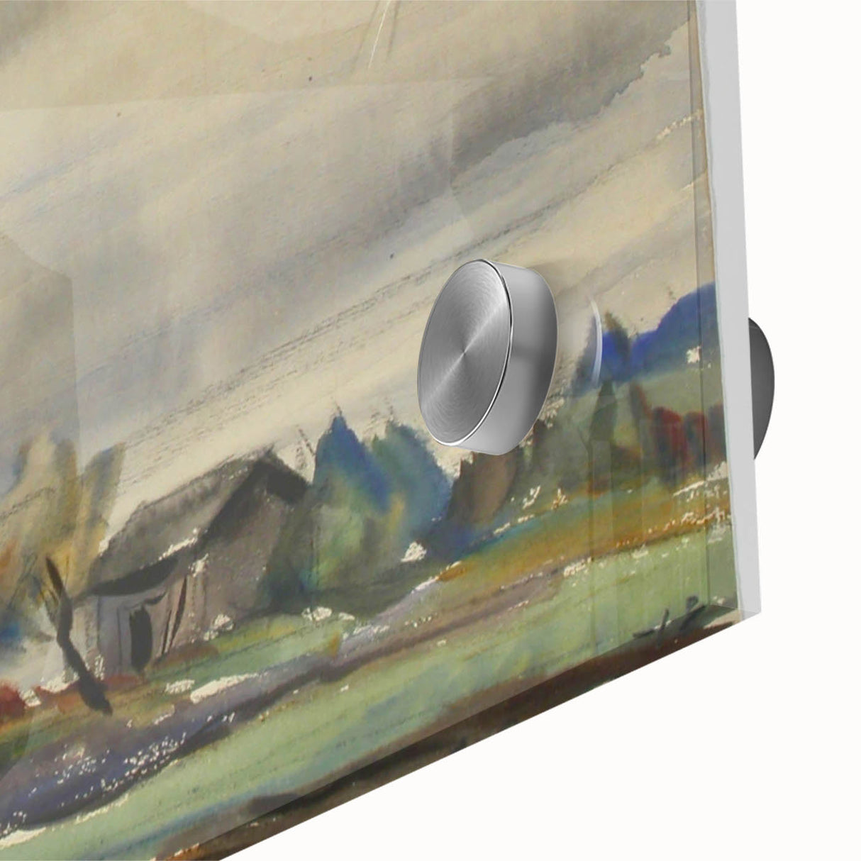 Modern Wall Art of Rainy Landscape Scene - Minimalist Contemporary Style