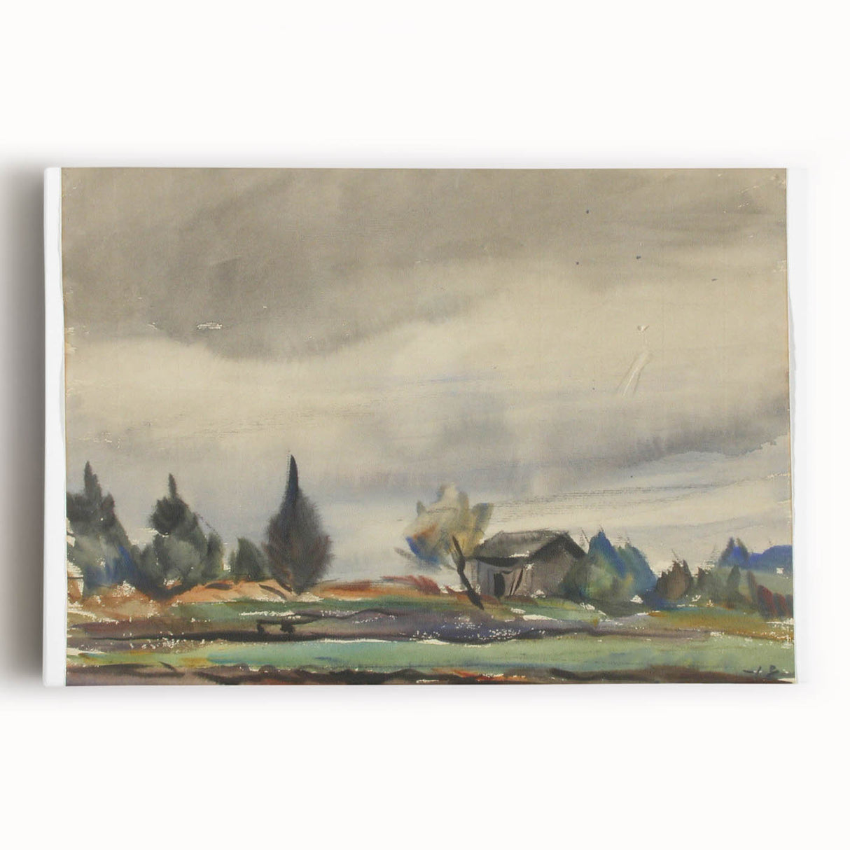 Modern Wall Art of Rainy Landscape Scene - Minimalist Contemporary Style