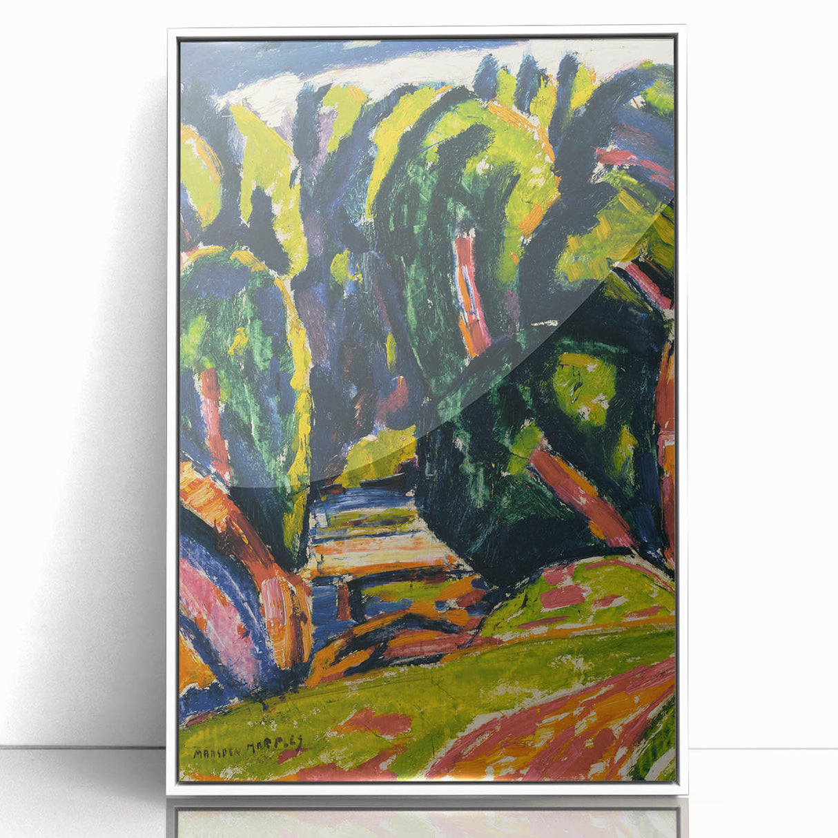Modern Wall Art - Red Tree Abstract Landscape in Vibrant Expressionist Style