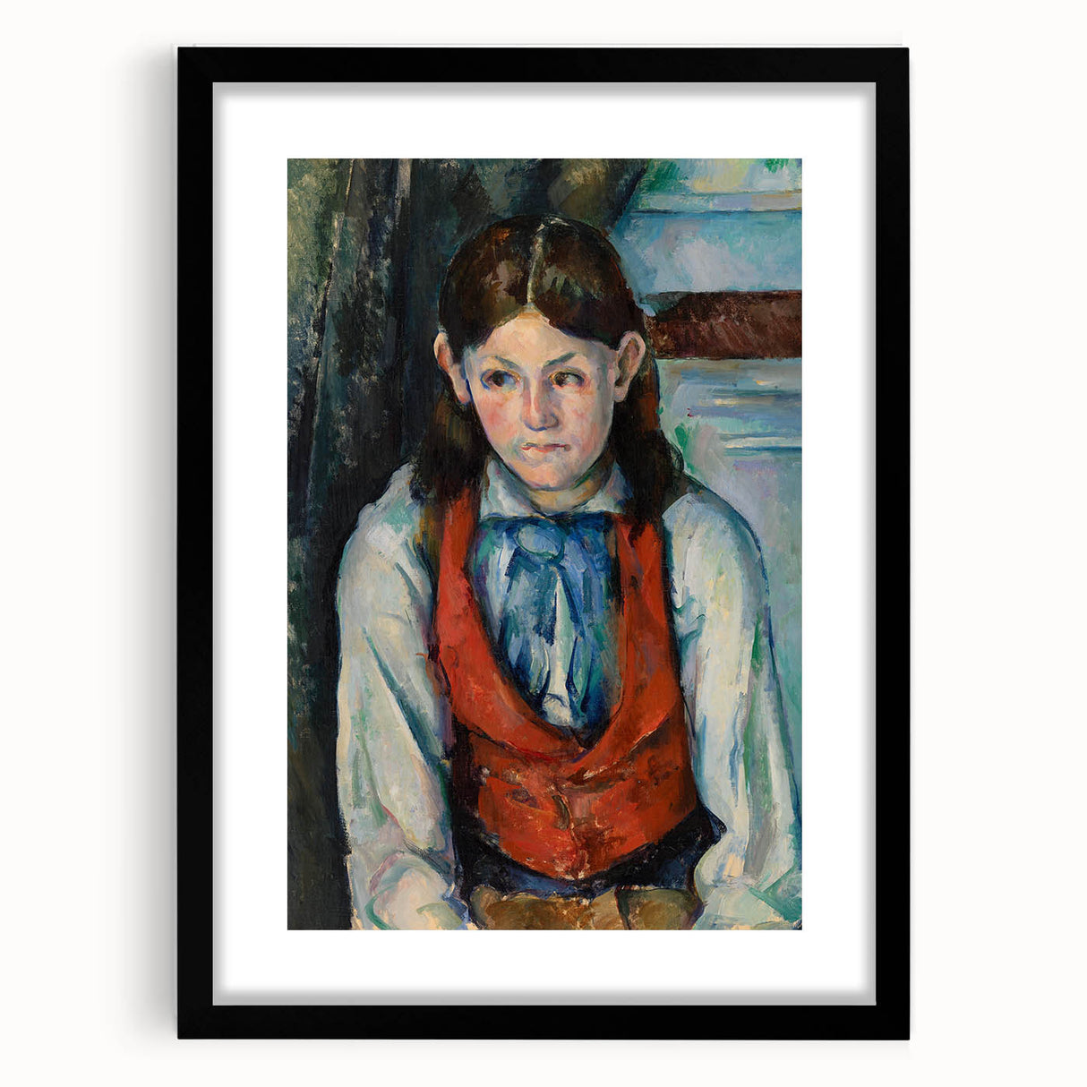 Modern Wall Art - Boy in a Red Vest Portrait by Paul Cézanne