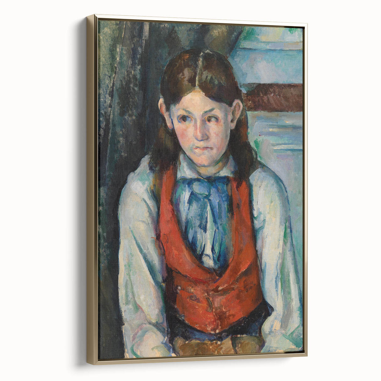 Modern Wall Art - Boy in a Red Vest Portrait by Paul Cézanne