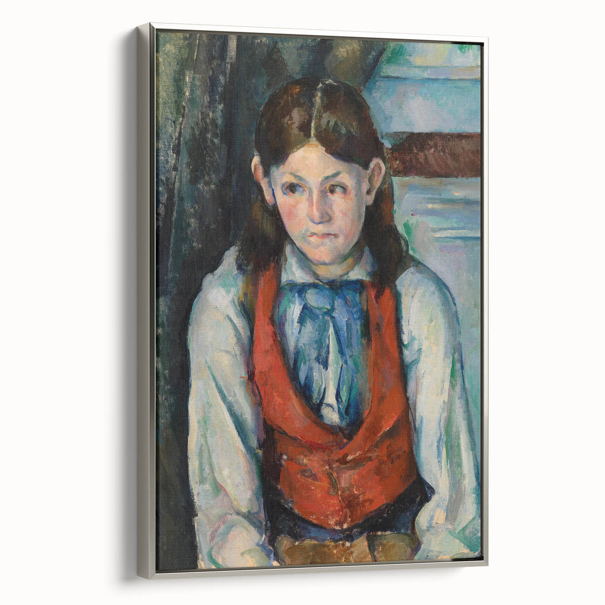 Modern Wall Art - Boy in a Red Vest Portrait by Paul Cézanne